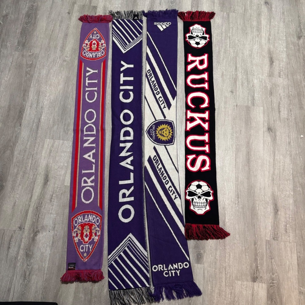 Orlando City SC Soccer Scarf Lot of 4 Adidas Ruckus Supporter 2011 Champion MLS